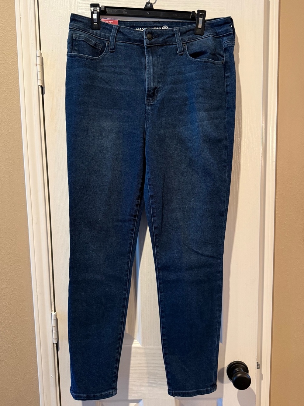 Dark Blue Women’s Jeans - High Rise Skinny Stretch by Max Studio Denim Size 16